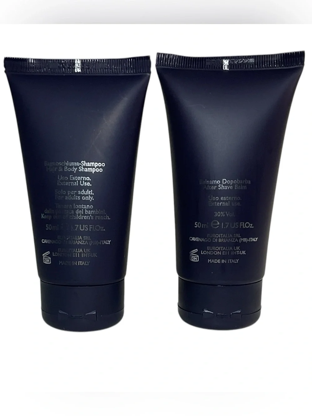 Versace Pour Homme Men Hair & Body Shampoo After Shave Balm 1.7 oz Set of 2